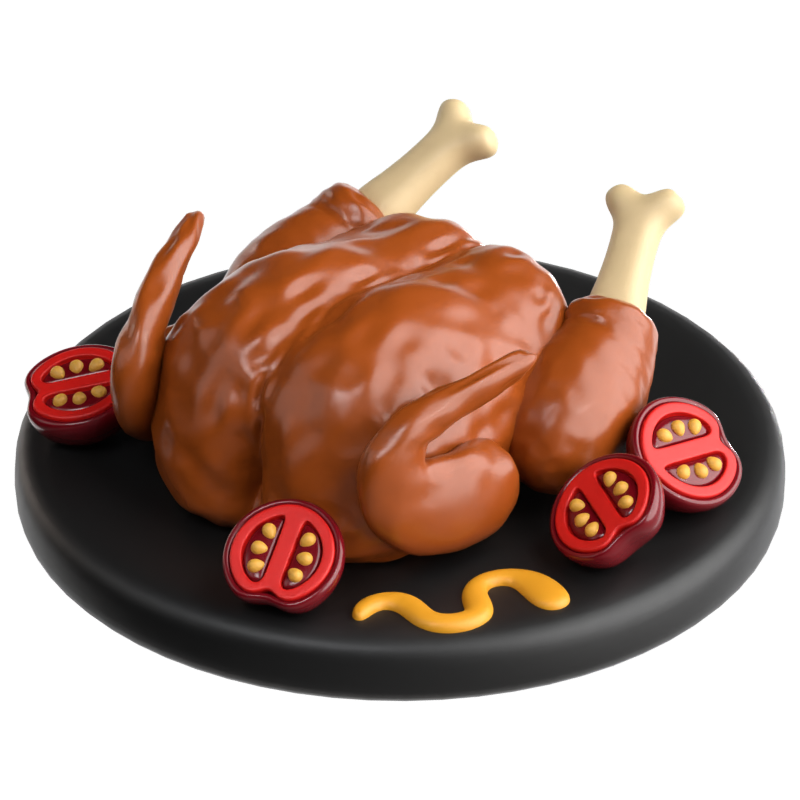 Roasted Chicken  3D Icon