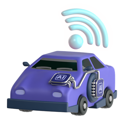 Self Driving Car 3D Icon 3D Graphic