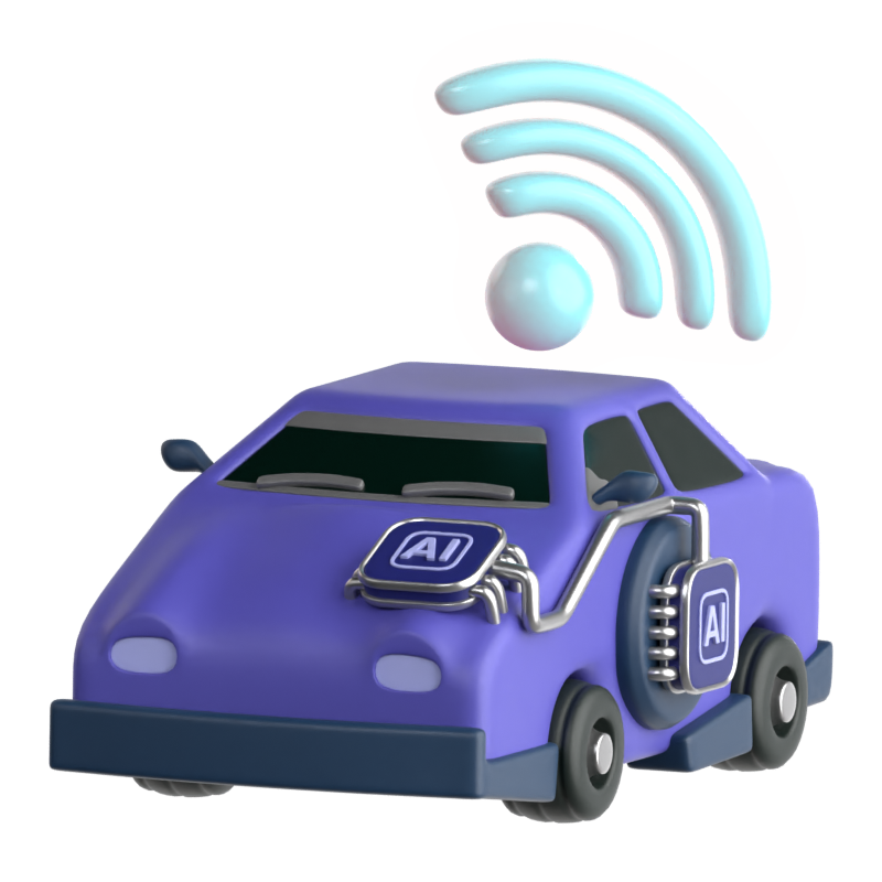 Self Driving Car 3D Icon 3D Graphic