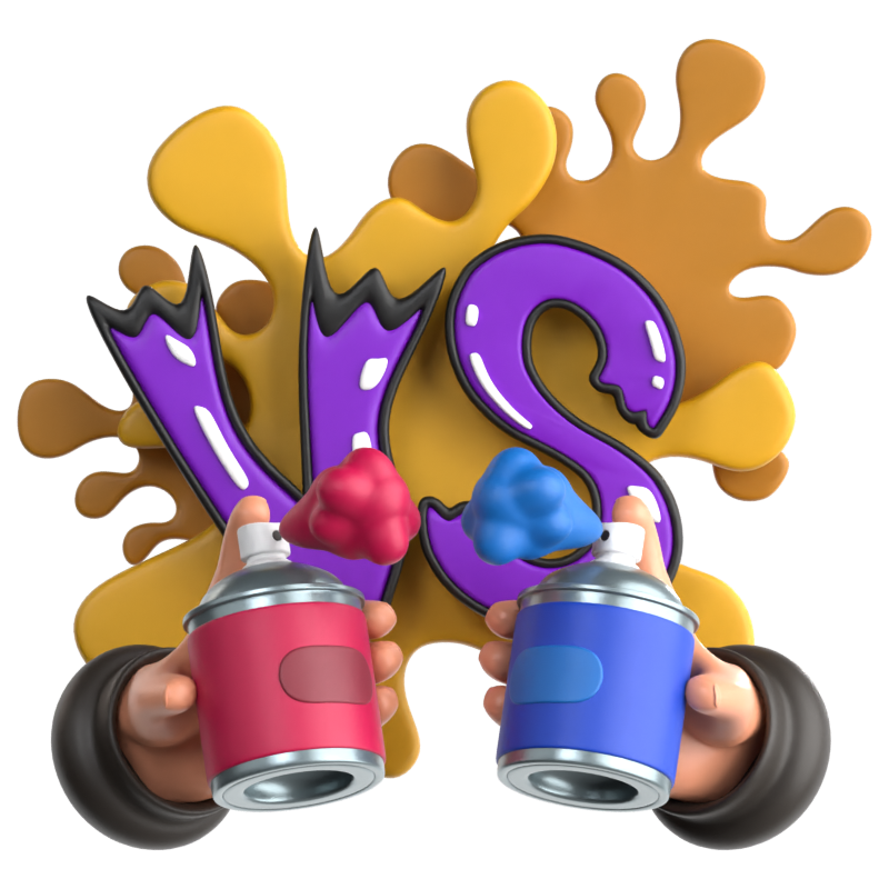 Graffiti Battle 3D Icon 3D Graphic