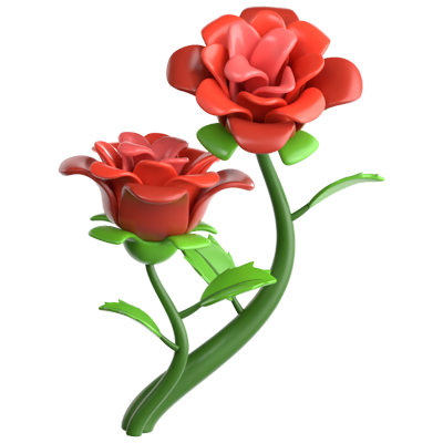 Rose 3D Icon 3D Graphic