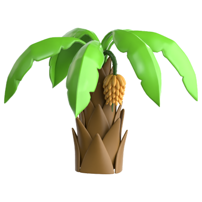 Banana Tree 3D Icon 3D Graphic