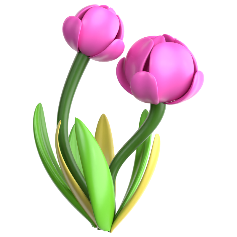 Ícone 3D de tulipa 3D Graphic