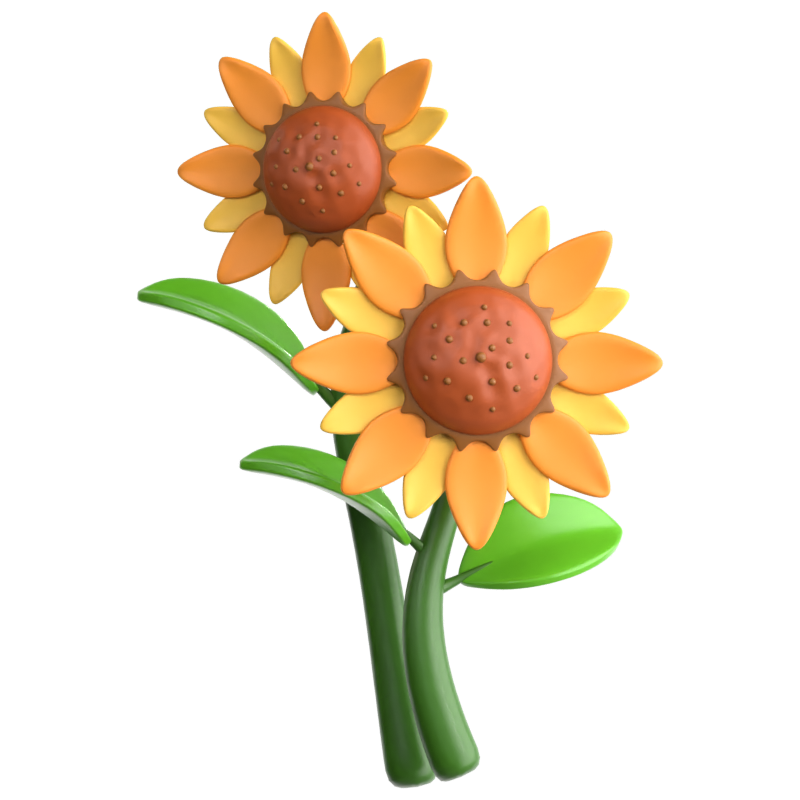 Icono 3D del girasol 3D Graphic