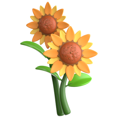 Sunflower 3D Icon 3D Graphic