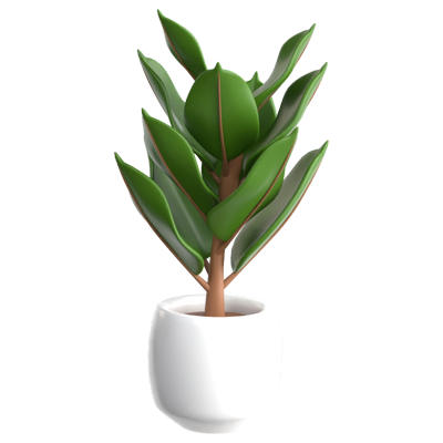 planta de caucho icono 3d 3D Graphic