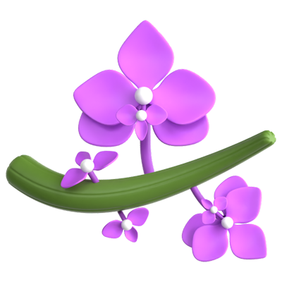 Orchid 3D Icon 3D Graphic