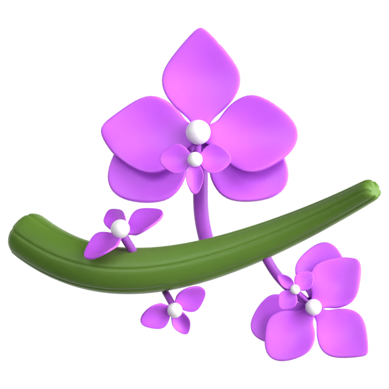 Orchid 3D Icon 3D Graphic