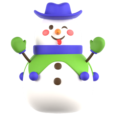 Snowman Cowboy Hat 3D Icon 3D Graphic