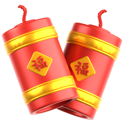 Chinese Firecracker 3D Icon 3D Graphic