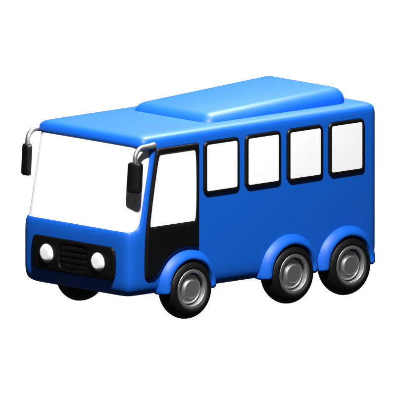 Ícone 3D de ônibus