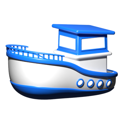 icono 3d de un barco 3D Graphic