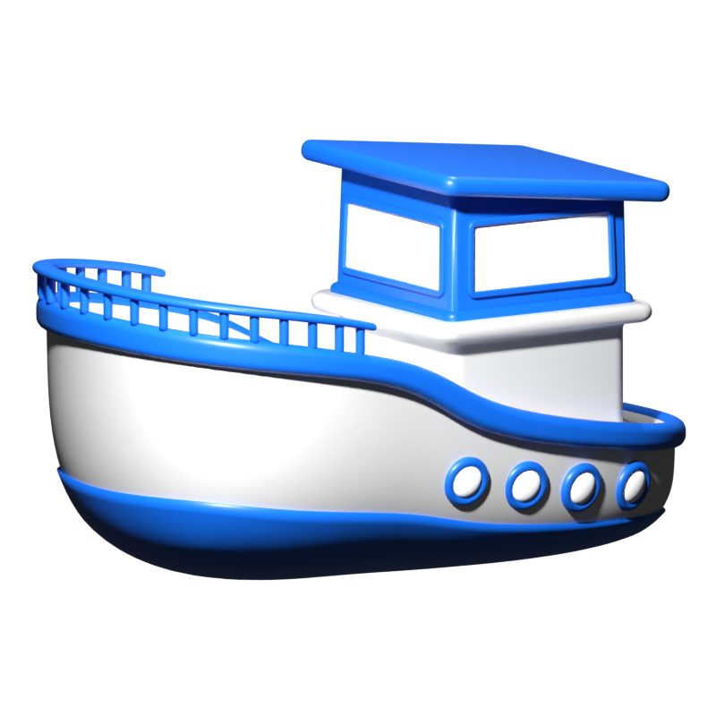 Icono 3D de un barco 3D Graphic