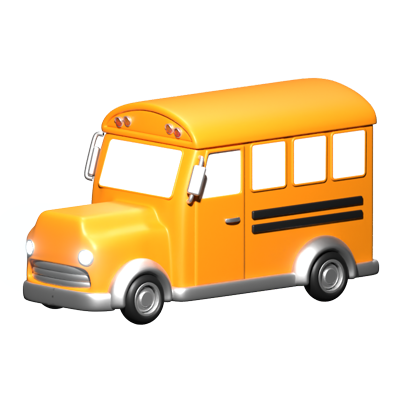 School Bus 3D Icon 3D Graphic