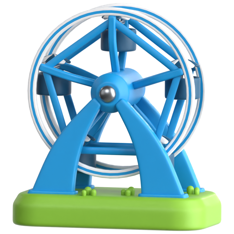 Ferris Wheel 3D Icon