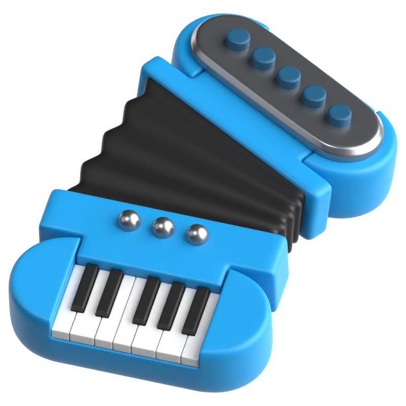 Accordion 3D Icon 3D Graphic