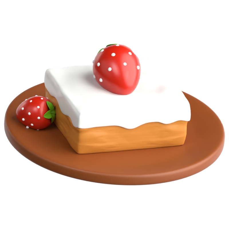 Tres Leches Cake 3D Icon 3D Graphic