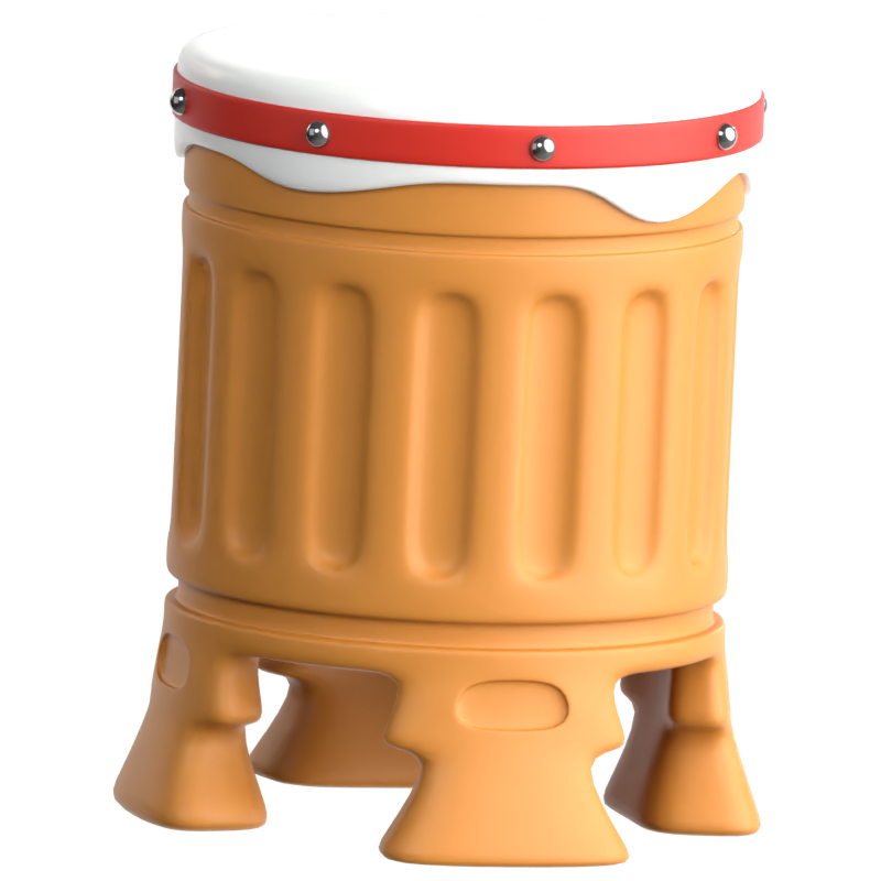 Huehuetl Drum 3D Icon