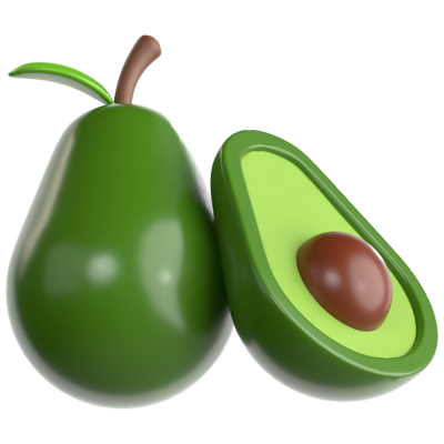 Avocado 3D Icon 3D Graphic