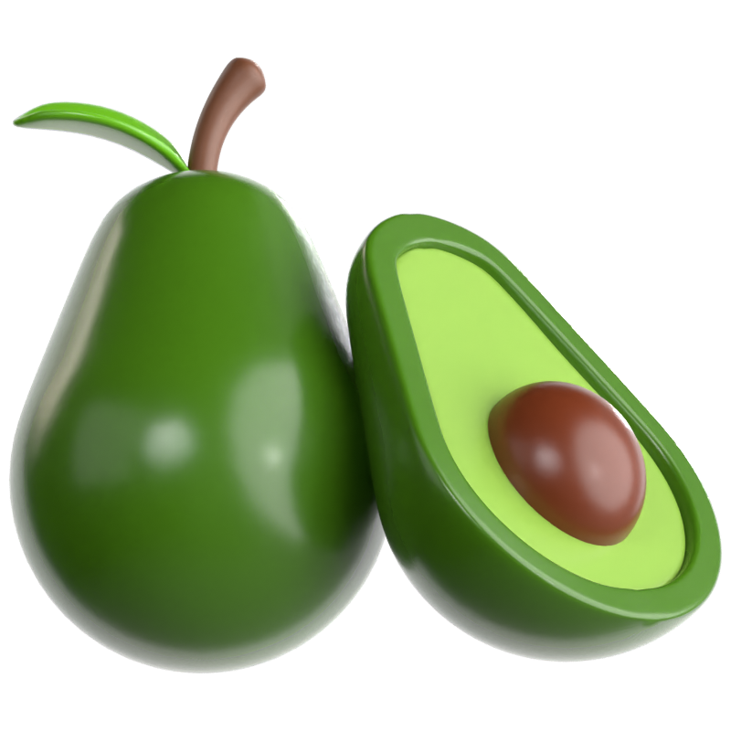 Avocado 3D-Symbol 3D Graphic