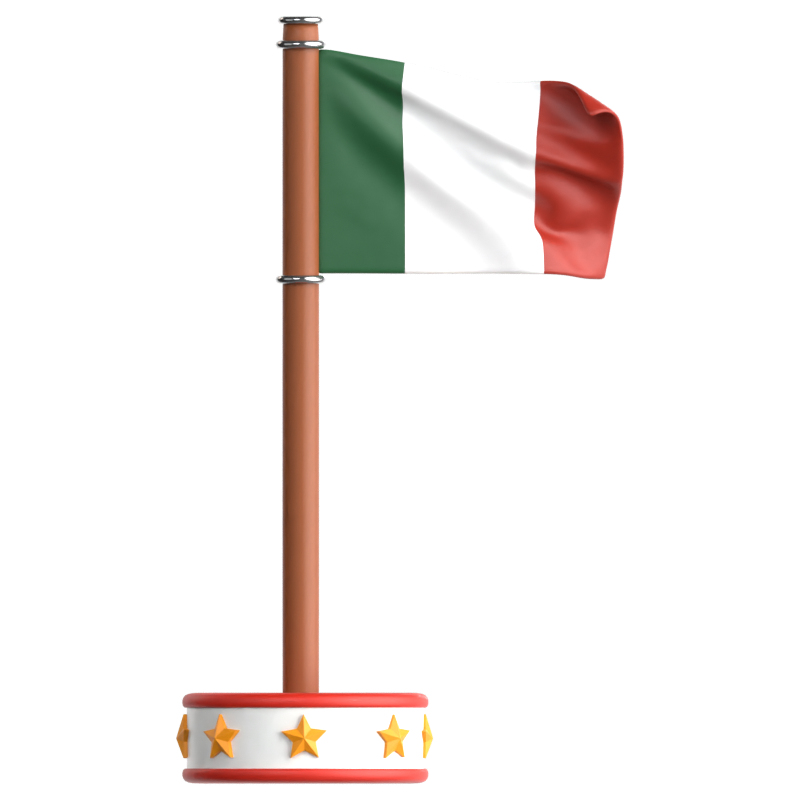 Ícone 3D da bandeira mexicana 3D Graphic