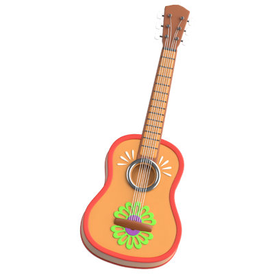 Ícone 3D de guitarra 3D Graphic