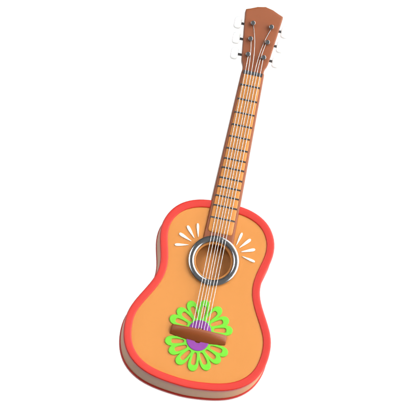 Ícone 3D de guitarra 3D Graphic