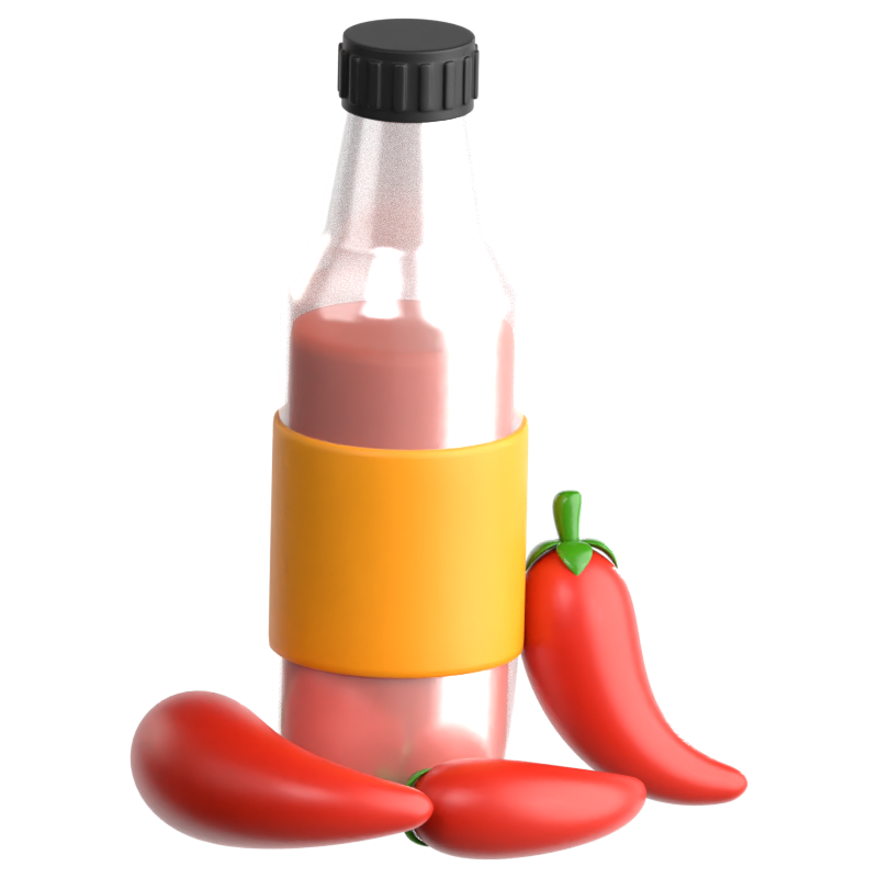 Hot Sauce 3D Icon 3D Graphic