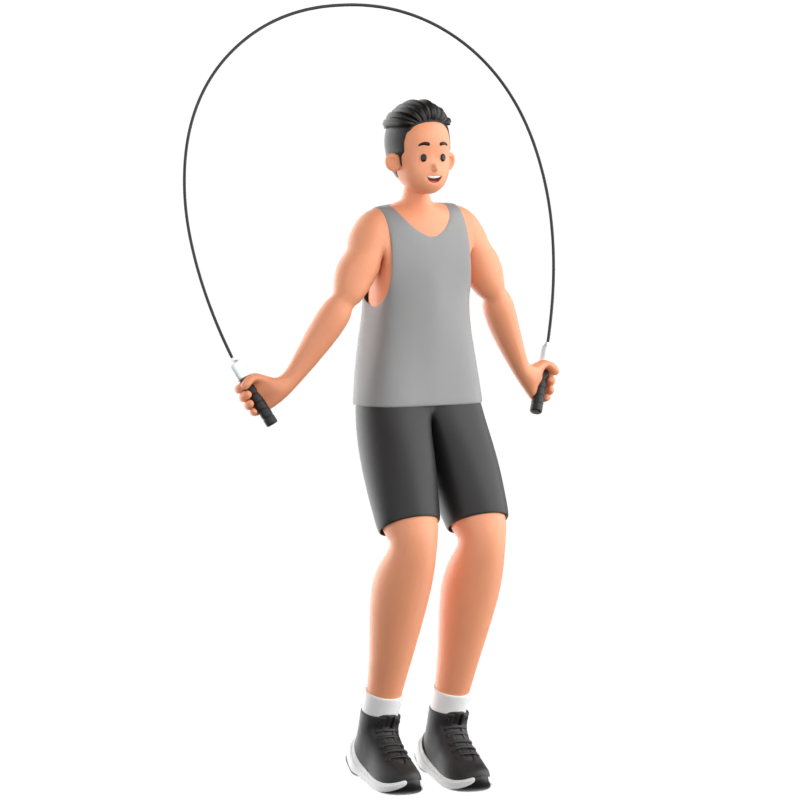 Skipping Jump Rope 3D Icon