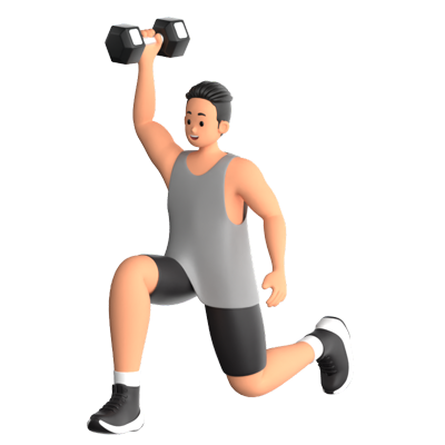 Warm Up With Dumbbells 3D Icon 3D Graphic