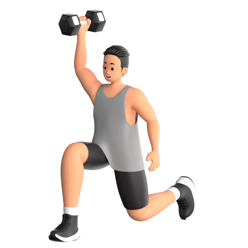 Warm Up With Dumbbells 3D Icon