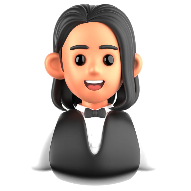 Waiter 3D Icon 3D Graphic