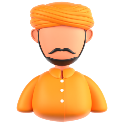 Indian Man 3D Icon 3D Graphic