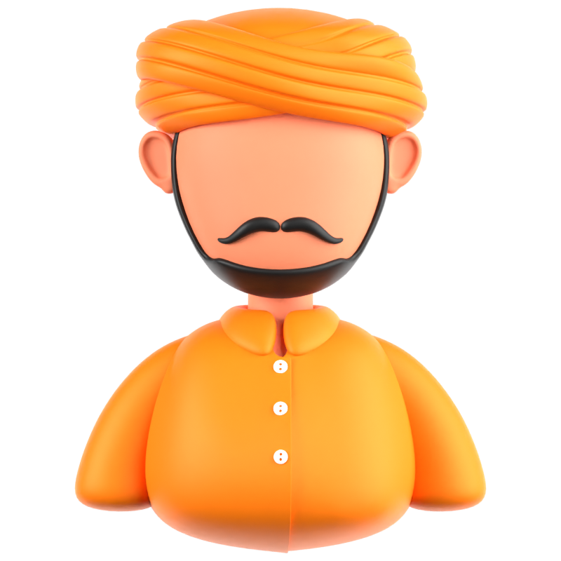 Indian Man 3D Icon 3D Graphic