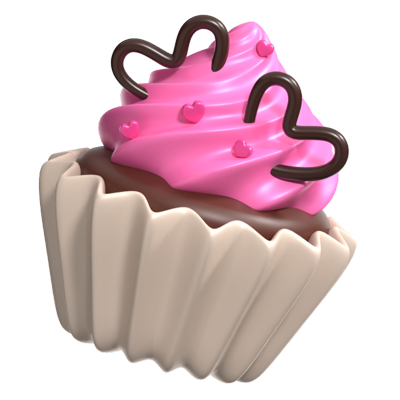 Cupcake 3D Icon 3D Graphic