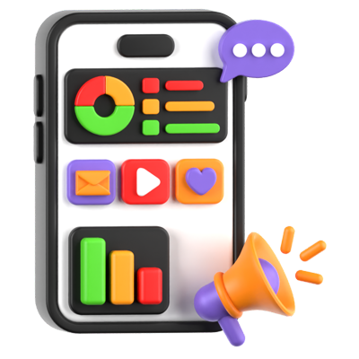 mobile marketing 3d-symbol 3D Graphic