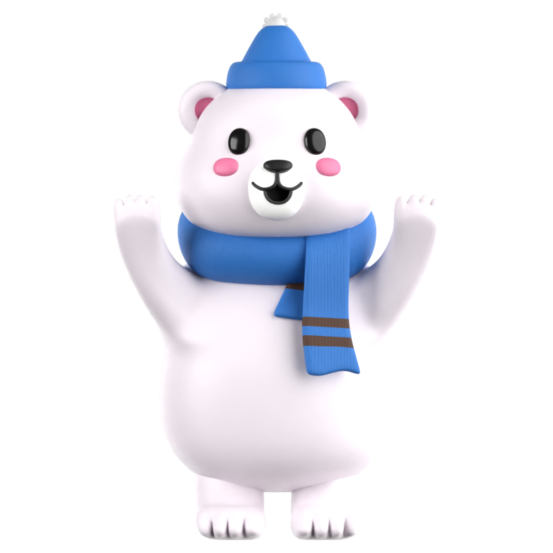 Cute Polar Bear 3D Icon