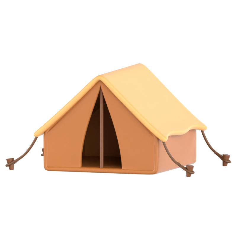 Small Scout Tent 3D Icon 3D Graphic