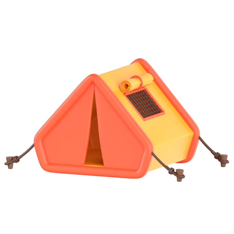 Small Cabin Tent 3D Icon