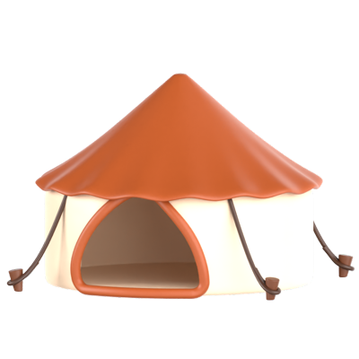 Classic Cylinder Tent 3D Icon 3D Graphic