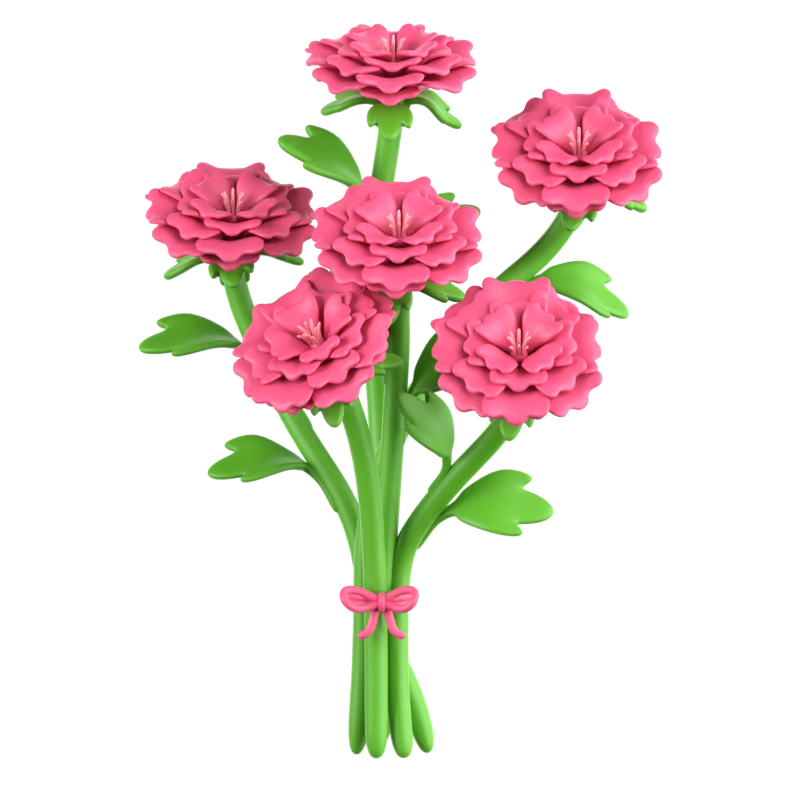 Peony Bouquet 3D Icon 3D Graphic