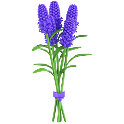 Lavender Bouquet 3D Icon 3D Graphic