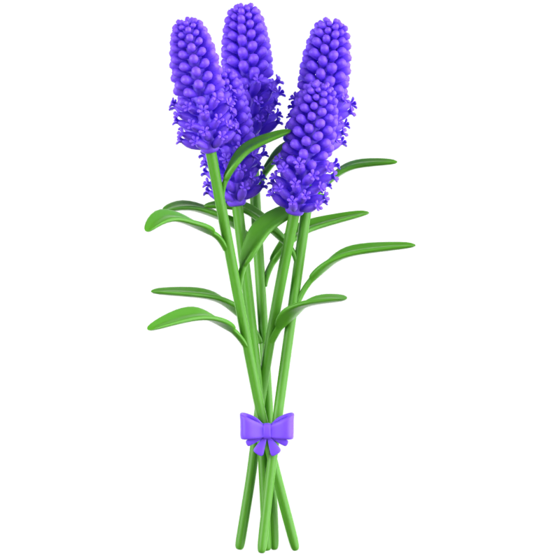 Lavender Bouquet 3D Icon 3D Graphic