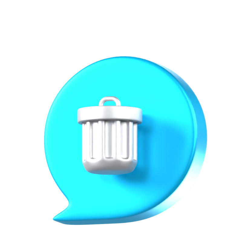 Delete Chat Animated 3D Icon 3D Graphic