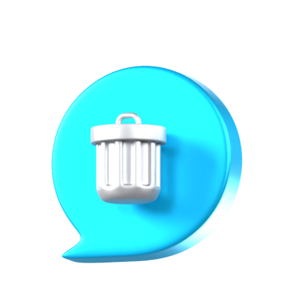 Delete Chat Animated 3D Icon 3D Graphic