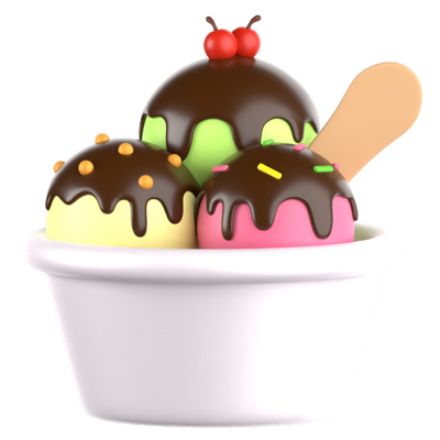 Ice Cream 3D Icon 3D Graphic