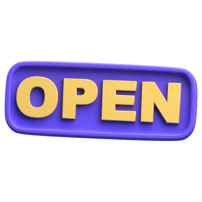 Open Sign 3D Icon 3D Graphic