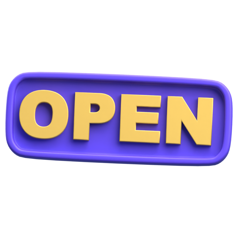 Open Sign 3D Icon 3D Graphic