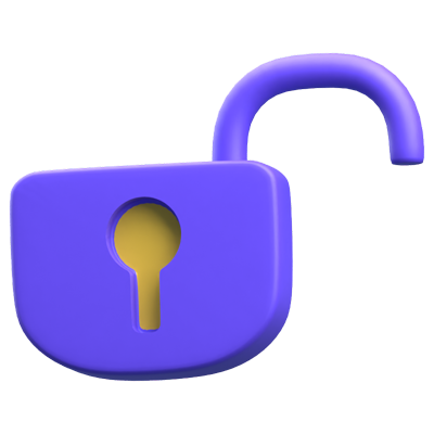 Unlocked 3D Icon 3D Graphic