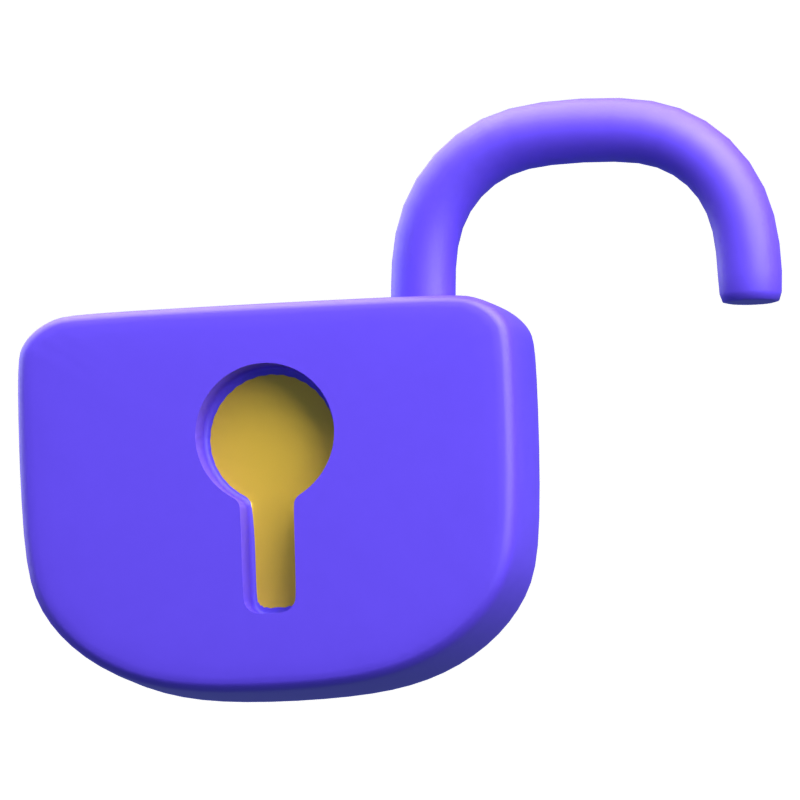 Unlocked 3D Icon 3D Graphic